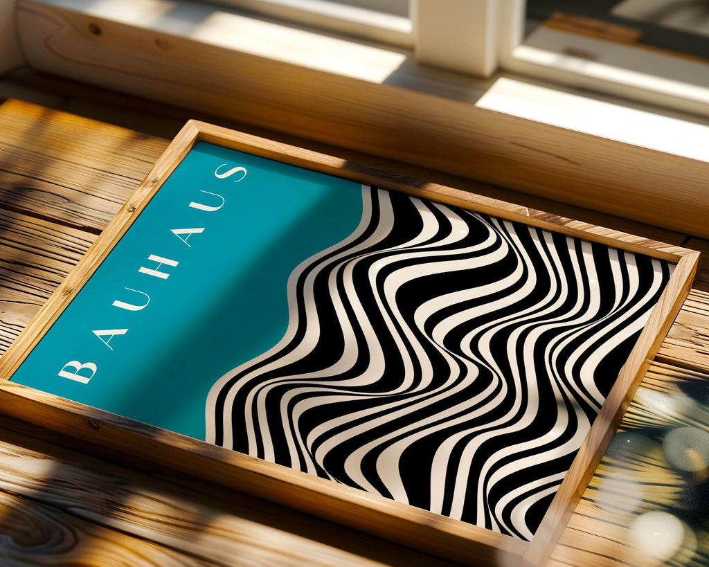 Bauhaus Poster Art Print | Modern Geometric Wavy Lines wall art print, modern home decor, unframed artwork by Nomad & Nest