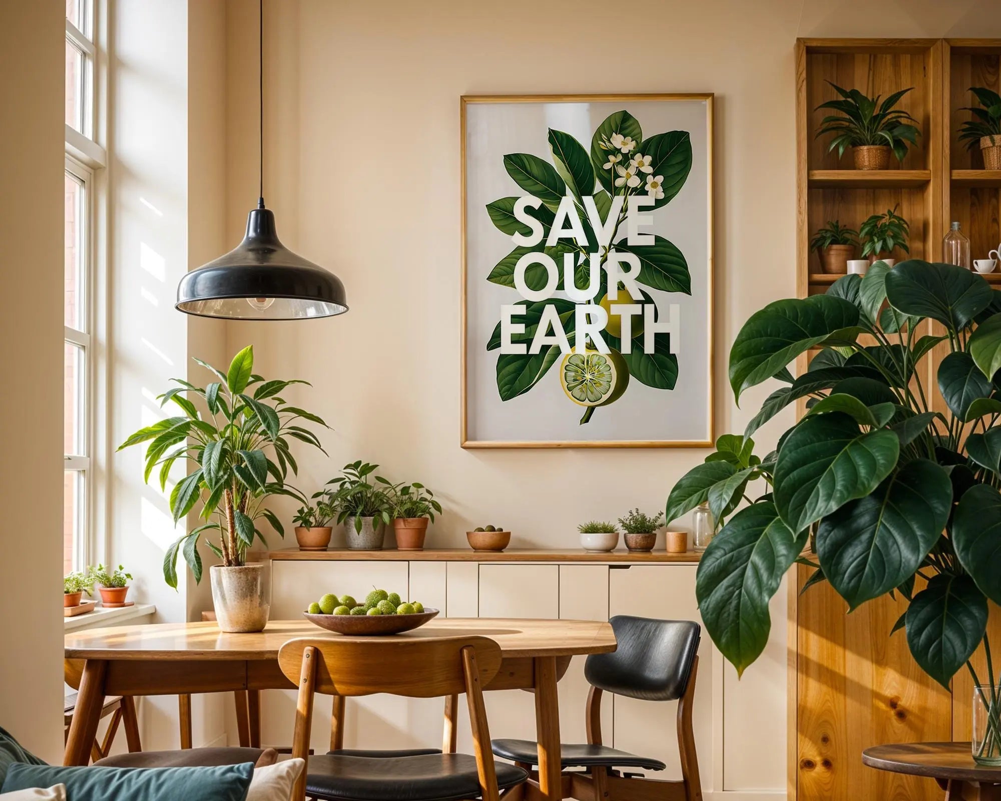 Botanical Save Our Earth Print | Eco-Conscious Wall Art wall art print, modern home decor, unframed artwork by Nomad & Nest