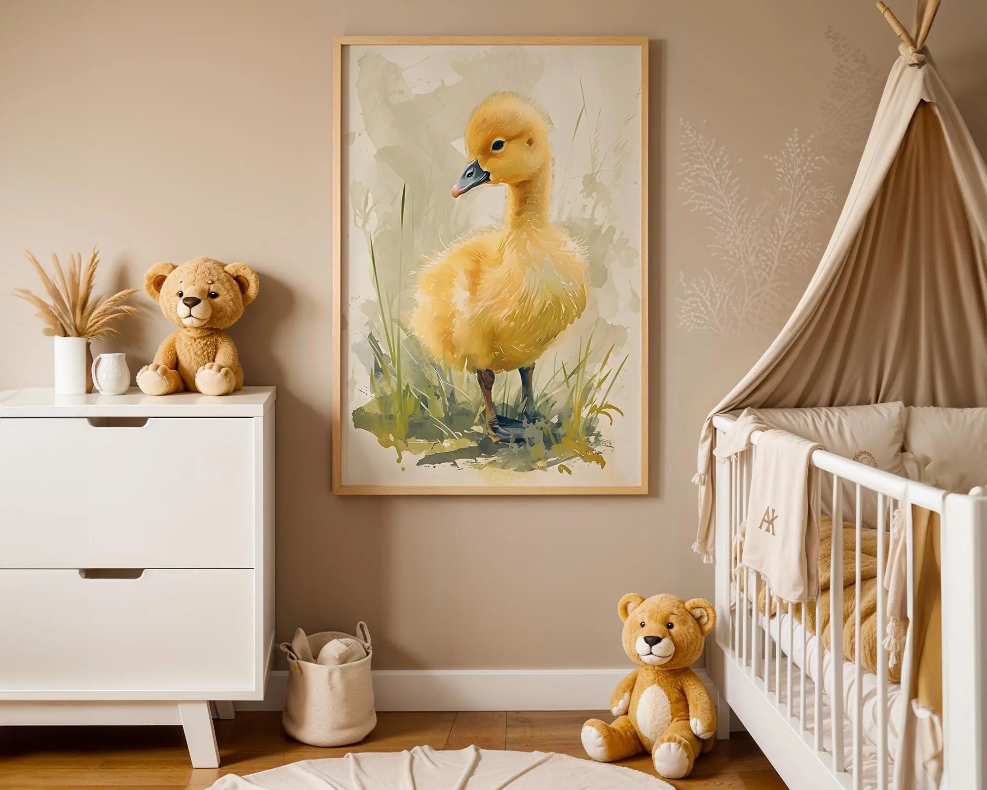 Playroom Ideas | Duckling Nursery Wall Art | Farm Animal Watercolour Print wall art print, modern home decor, unframed artwork by Nomad & Nest