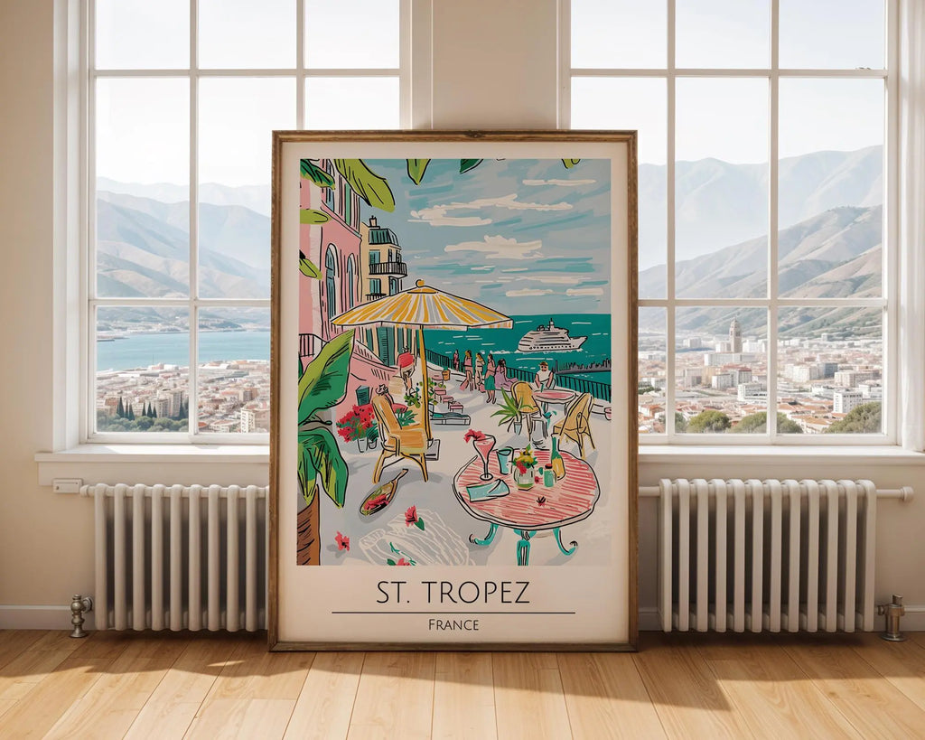 St. Tropez Travel Poster | Vintage French Riviera Seaside Art wall art print, modern home decor, unframed artwork by Nomad & Nest