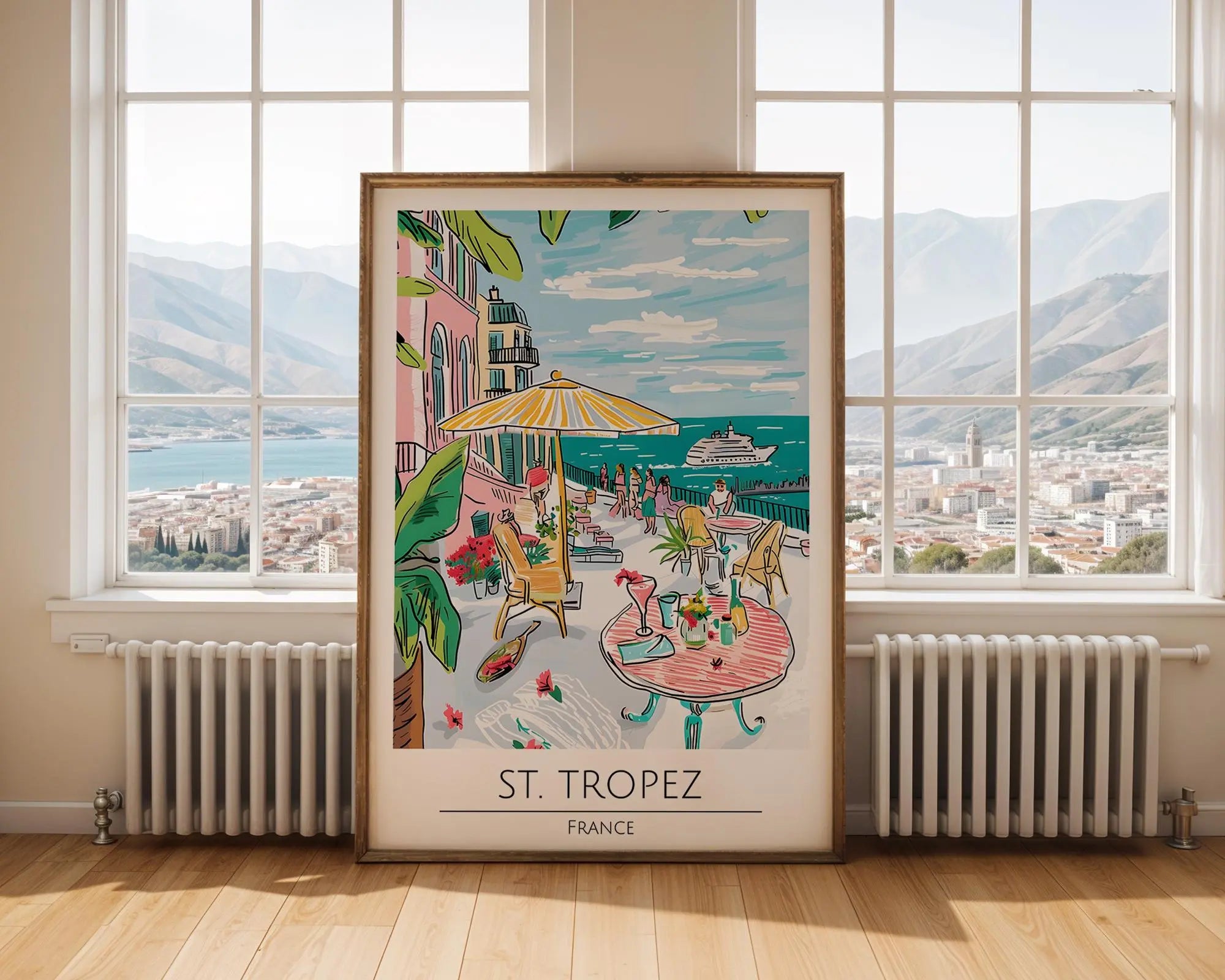 St. Tropez Travel Poster | Vintage French Riviera Seaside Art wall art print, modern home decor, unframed artwork by Nomad & Nest