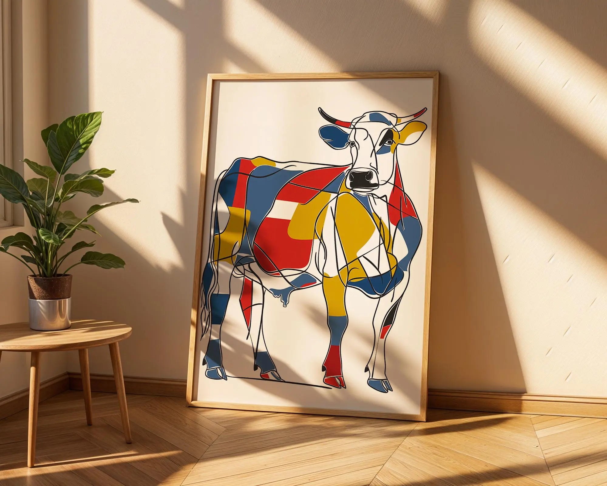 Abstract Cow Print | Geometric Mondrian Style Art wall art print, modern home decor, unframed artwork by Nomad & Nest