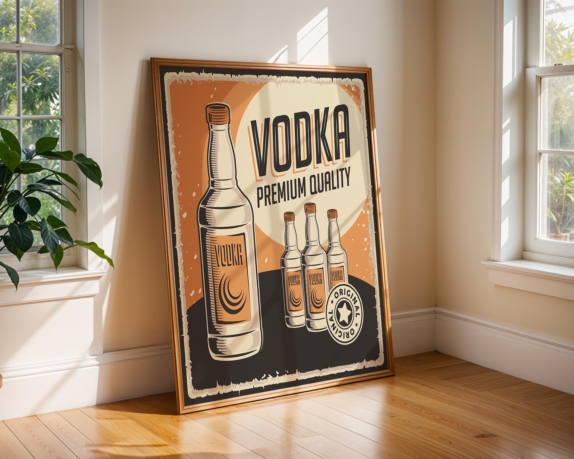 Retro Vodka Advertising Poster | Mid-Century Bar Art Print wall art print, modern home decor, unframed artwork by Nomad & Nest