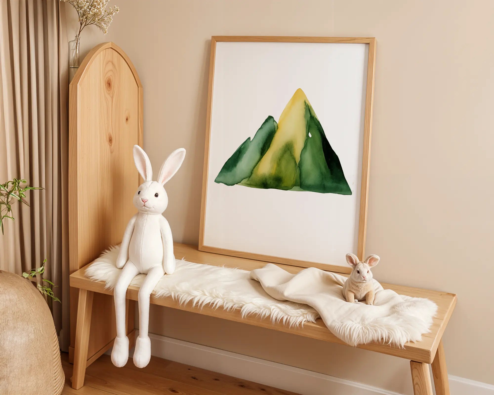 Playroom Ideas | Watercolour Mountain Peaks Nursery Wall Art Nature Print wall art print, modern home decor, unframed artwork by Nomad & Nest