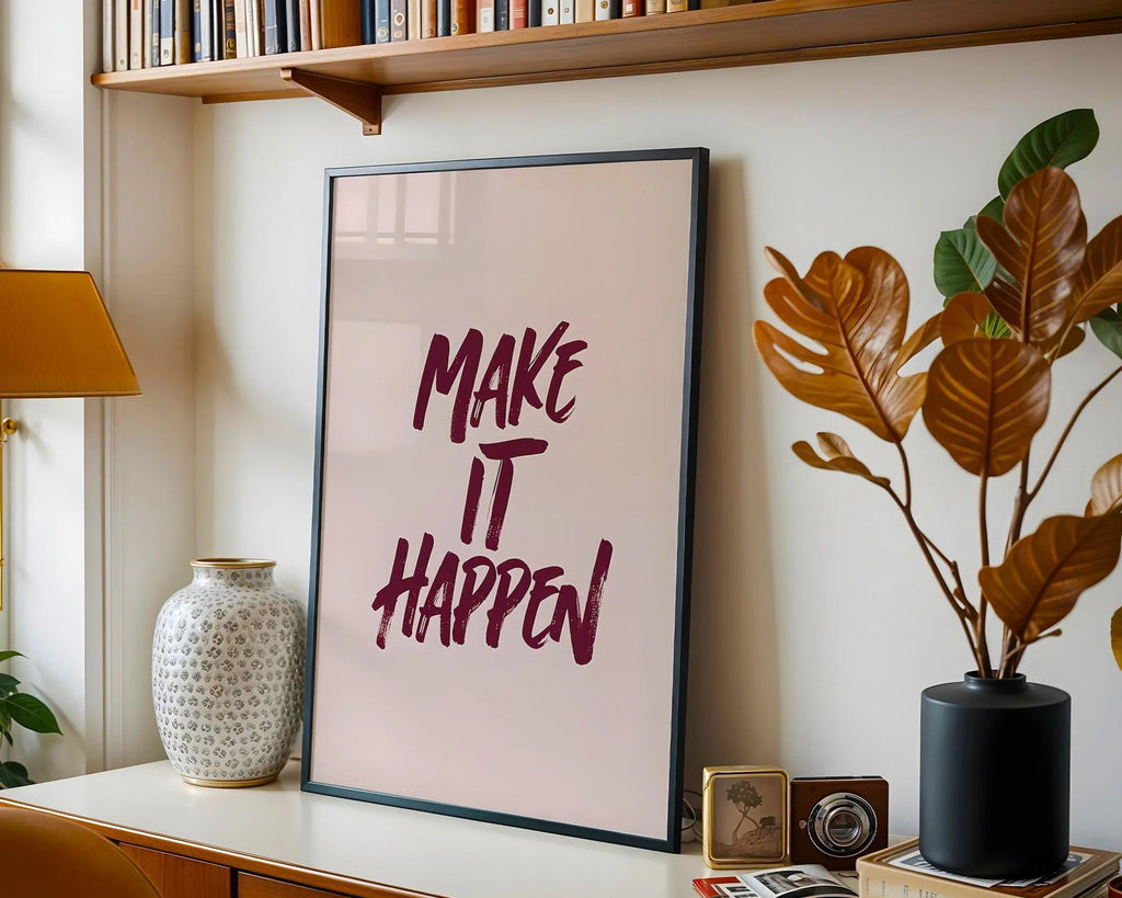 Make It Happen Print | Modern Typography Wall Art wall art print, modern home decor, unframed artwork by Nomad & Nest