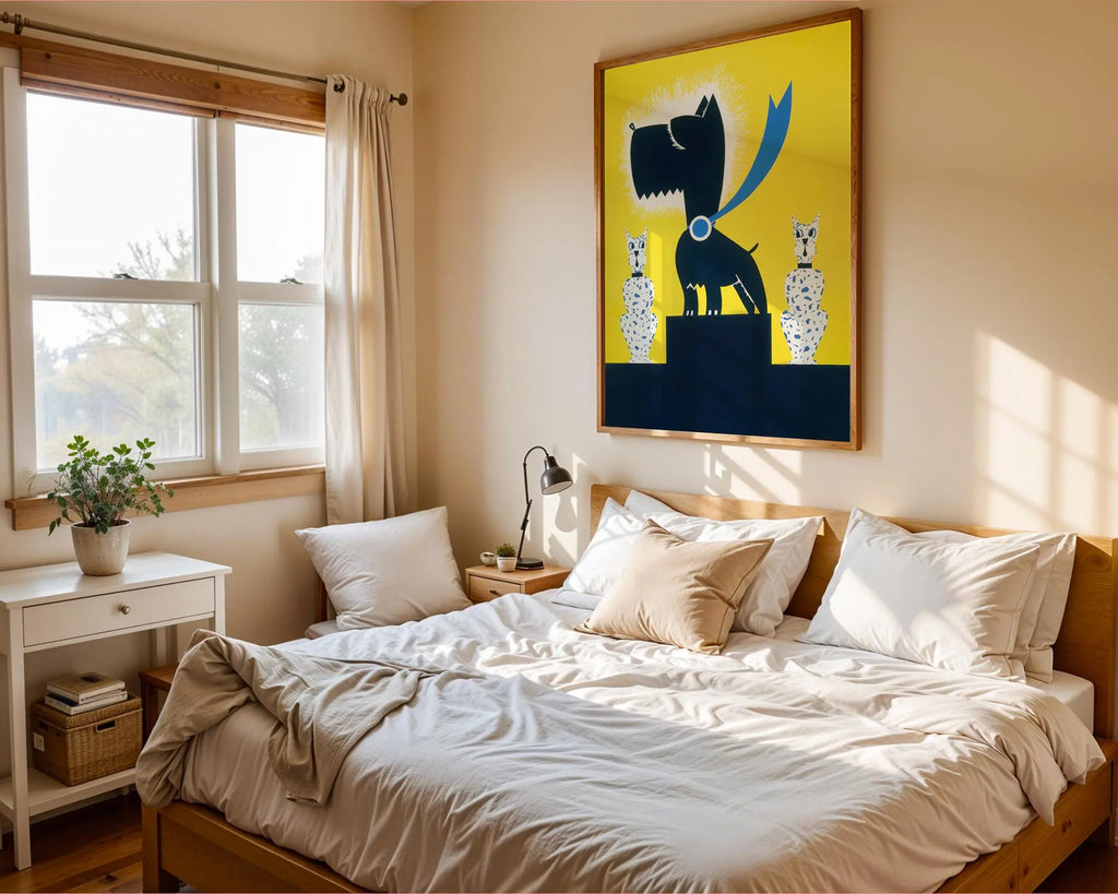 Retro Dog Wall Art Print | Scandinavian Nursery Illustration wall art print, modern home decor, unframed artwork by Nomad & Nest