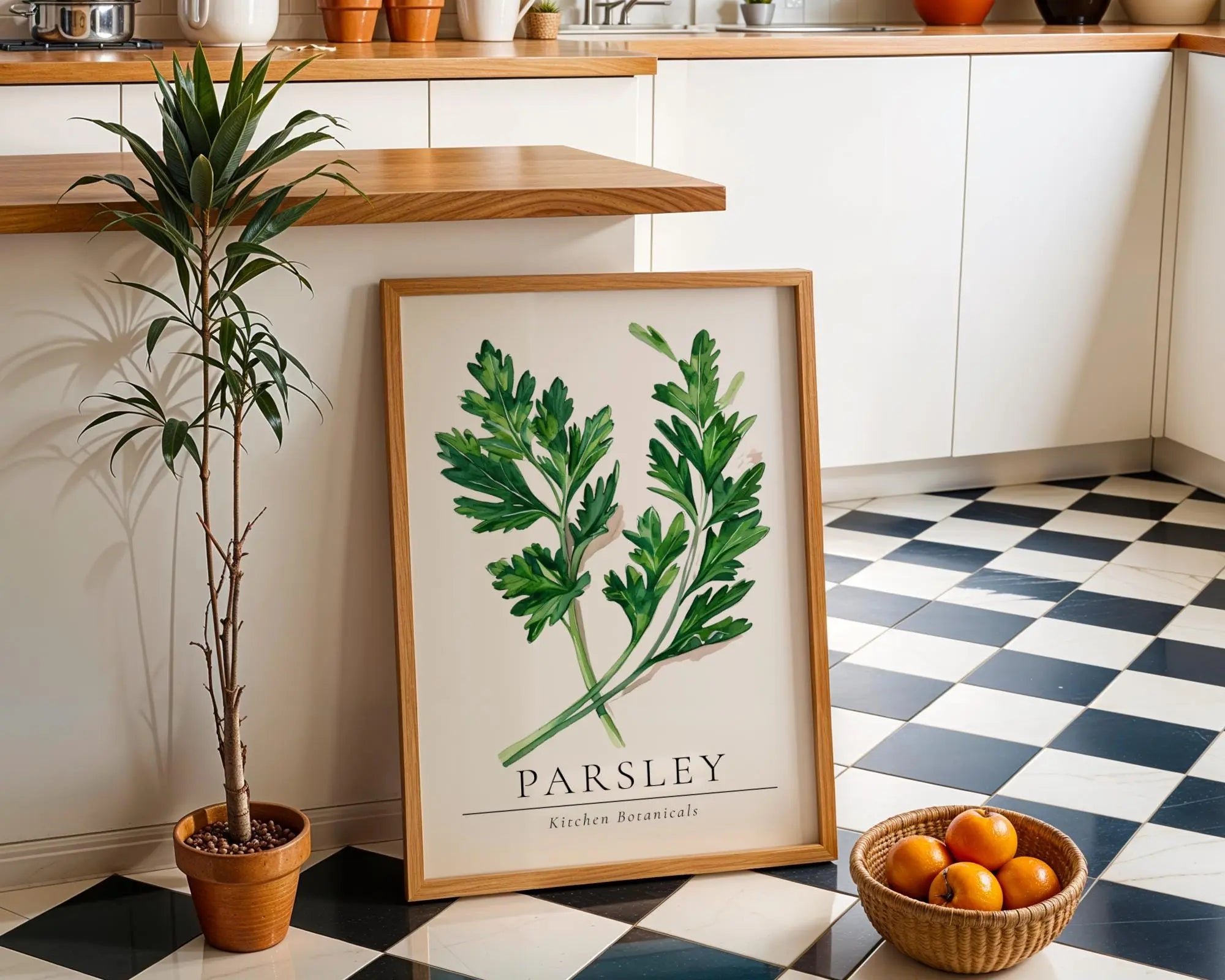 Parsley Botanical Print • Green Herb Watercolor Kitchen Art wall art print, modern home decor, unframed artwork by Nomad & Nest