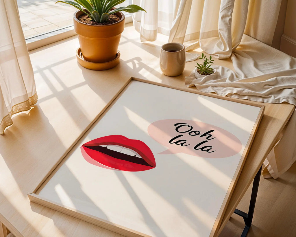 Ooh La La Lips Print | Chic Fashion Wall Art wall art print, modern home decor, unframed artwork by Nomad & Nest