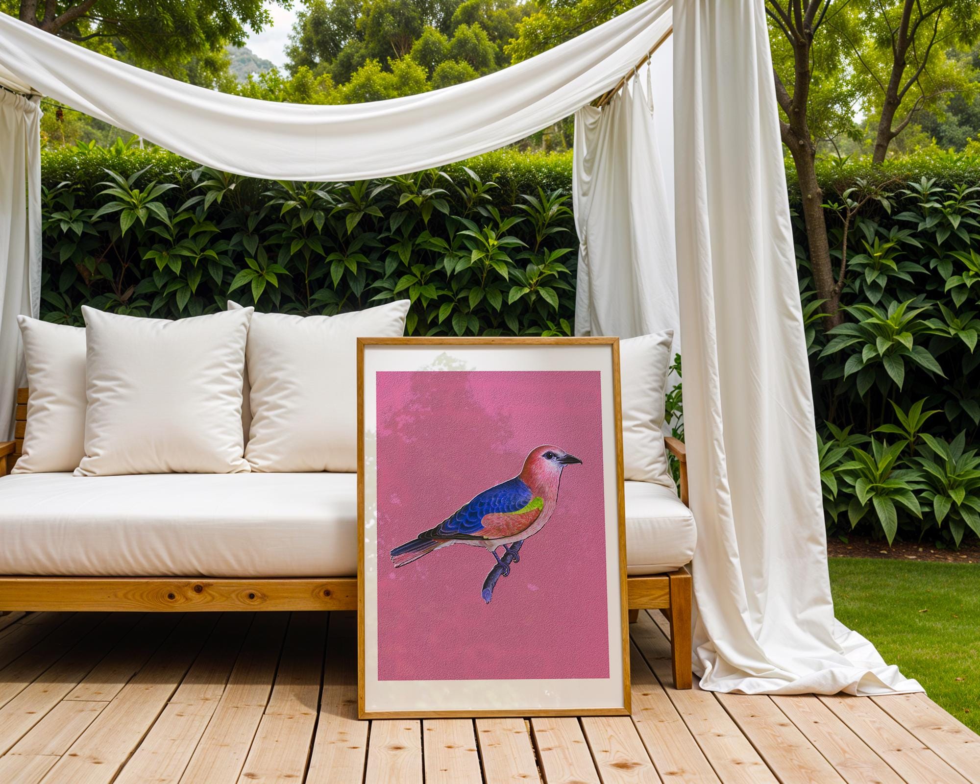 Colorful Bird Art Print | Maximalist Nursery Decor wall art print, modern home decor, unframed artwork by Nomad & Nest