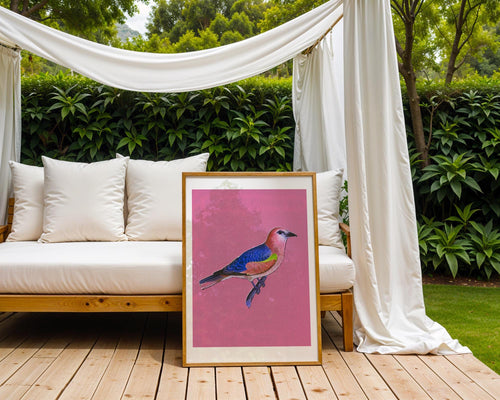 Colorful Bird Art Print | Maximalist Nursery Decor wall art print, modern home decor, unframed artwork by Nomad & Nest