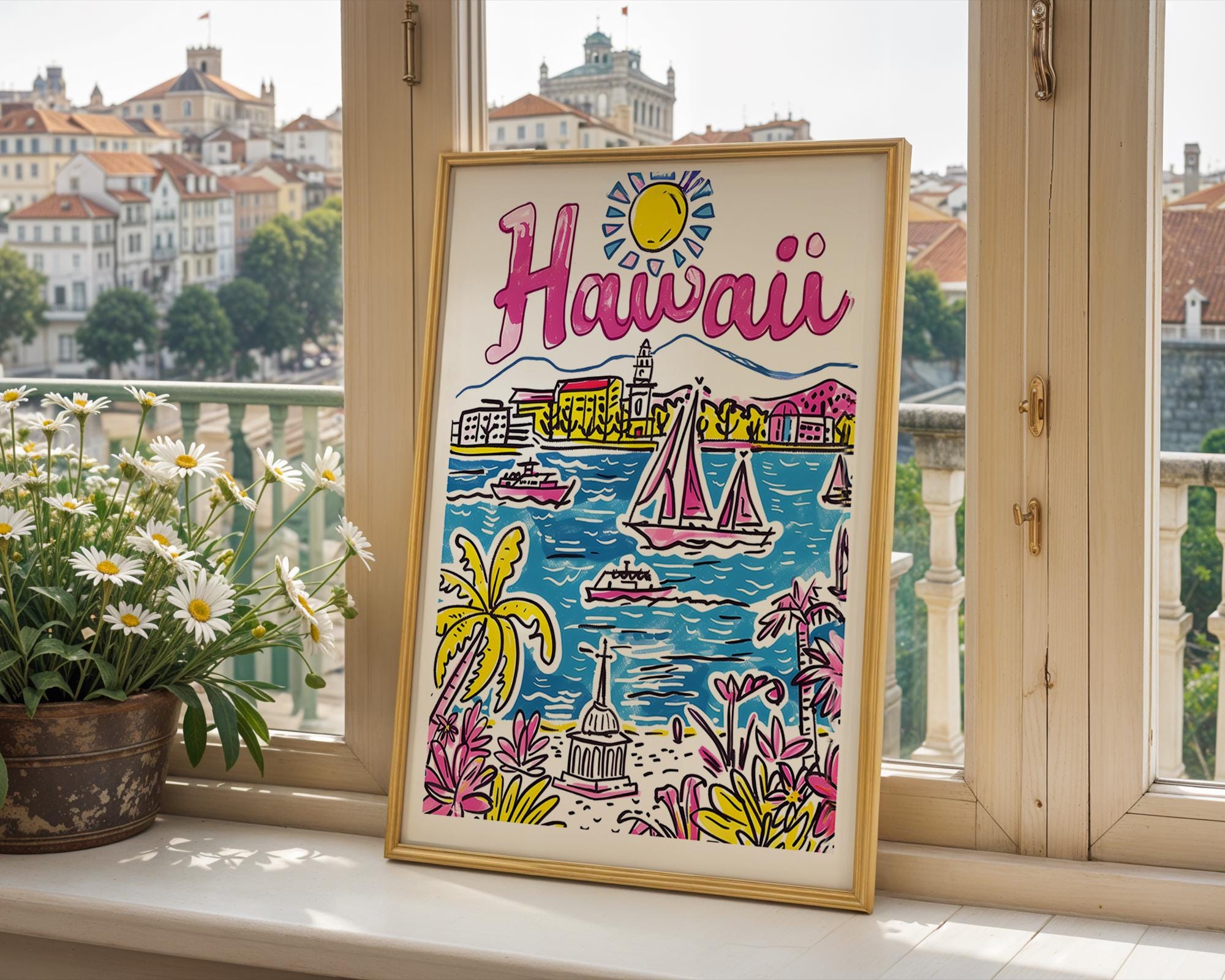 Hawaii Travel Poster | Colorful Island Art Print wall art print, modern home decor, unframed artwork by Nomad & Nest