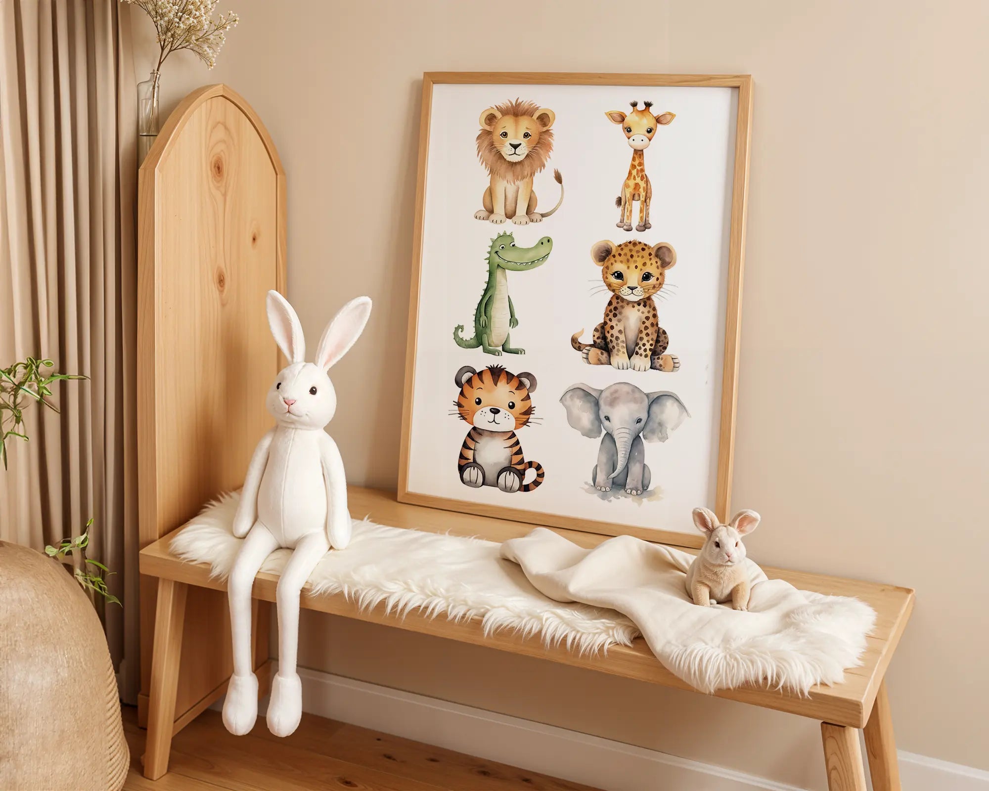 Playroom Ideas | Safari Animal Nursery Wall Art | Baby Jungle Prints wall art print, modern home decor, unframed artwork by Nomad & Nest