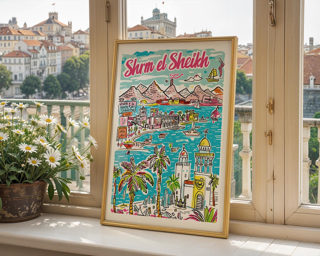 Sharm El Sheikh Poster | Vibrant Egypt Travel Print wall art print, modern home decor, unframed artwork by Nomad & Nest