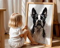Boston Terrier Watercolour Print | Modern Dog Portrait Art wall art print, modern home decor, unframed artwork by Nomad & Nest