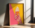 Modern Pop Art | Ice Cream Cone Print | Retro Dessert Illustration wall art print, modern home decor, unframed artwork by Nomad & Nest