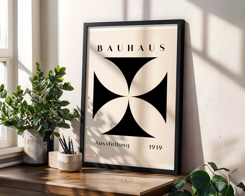 Bauhaus Poster Art Print | Black and White Geometric Abstract wall art print, modern home decor, unframed artwork by Nomad & Nest