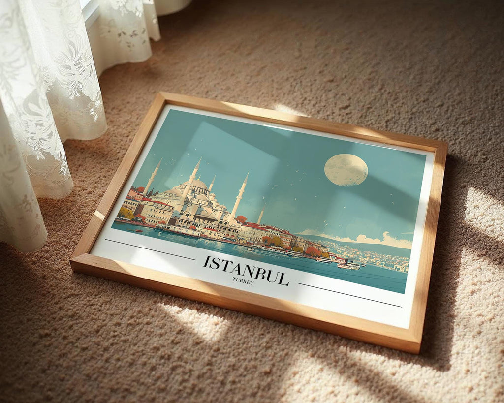 Istanbul Blue Mosque Art Print | Bosphorus Travel Poster wall art print, modern home decor, unframed artwork by Nomad & Nest