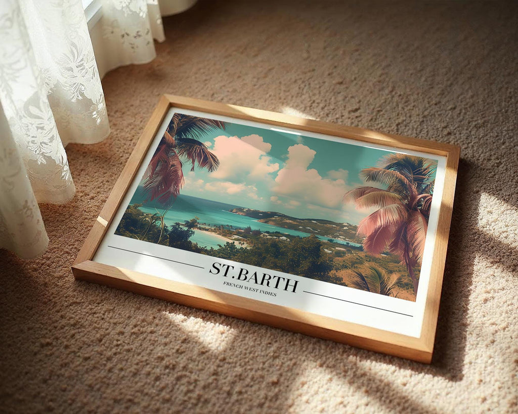 St. Barth Travel Poster | French Caribbean Island Art Print wall art print, modern home decor, unframed artwork by Nomad & Nest