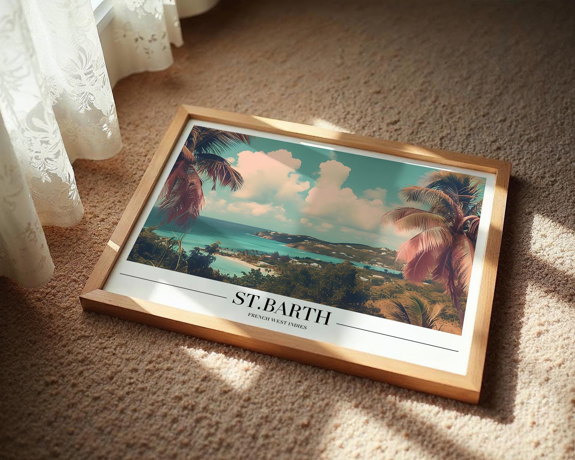 St. Barth Travel Poster | French Caribbean Island Art Print wall art print, modern home decor, unframed artwork by Nomad & Nest