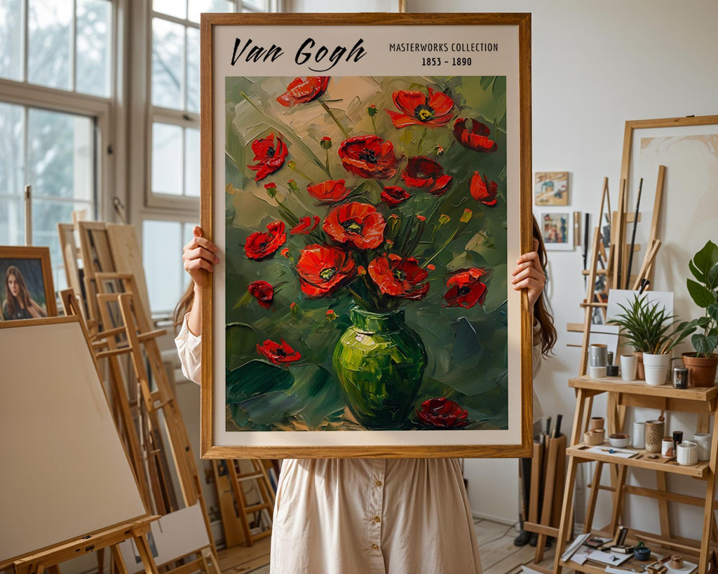 Van Gogh Print | Poppies  | Red Floral Impressionist Art Poster wall art print, modern home decor, unframed artwork by Nomad & Nest
