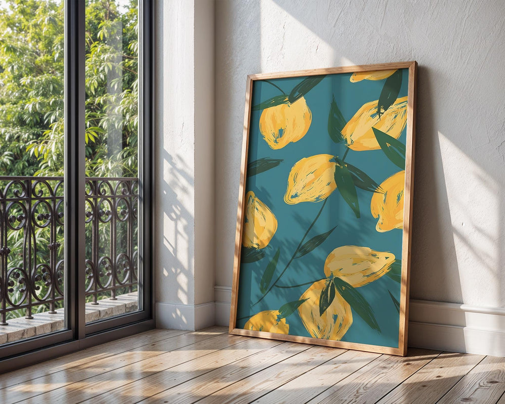 Lemon Botanical Art Print | Modern Kitchen Wall Decor wall art print, modern home decor, unframed artwork by Nomad & Nest