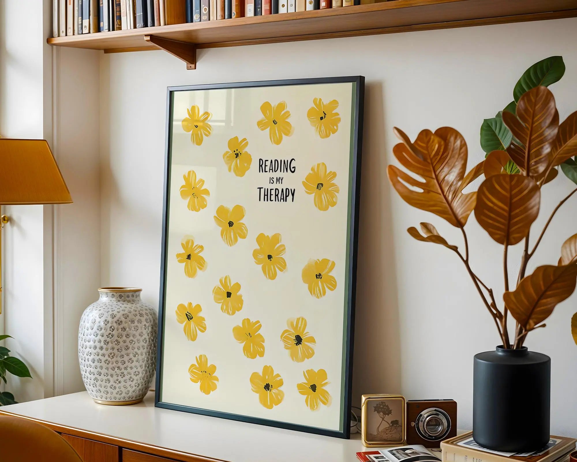 Book Lover Floral Print | Reading Therapy Wall Art wall art print, modern home decor, unframed artwork by Nomad & Nest