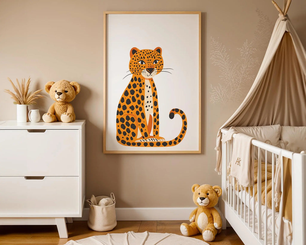 Playroom Ideas | Spotted Leopard Nursery Wall Art | Jungle Animal Decor wall art print, modern home decor, unframed artwork by Nomad & Nest