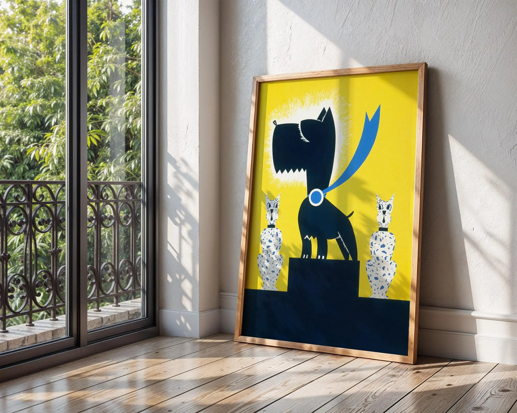 Retro Dog Wall Art Print | Scandinavian Nursery Illustration wall art print, modern home decor, unframed artwork by Nomad & Nest