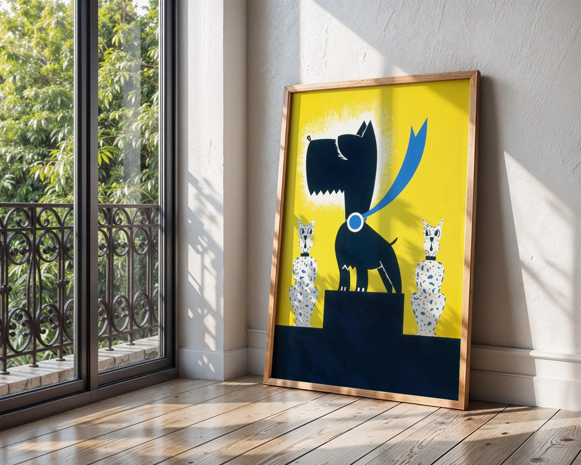 Retro Dog Wall Art Print | Scandinavian Nursery Illustration wall art print, modern home decor, unframed artwork by Nomad & Nest
