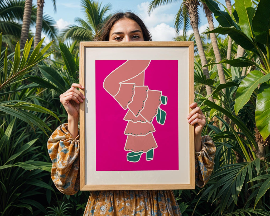 Pink Platform Heels Art Print | 70s Fashion Poster wall art print, modern home decor, unframed artwork by Nomad & Nest