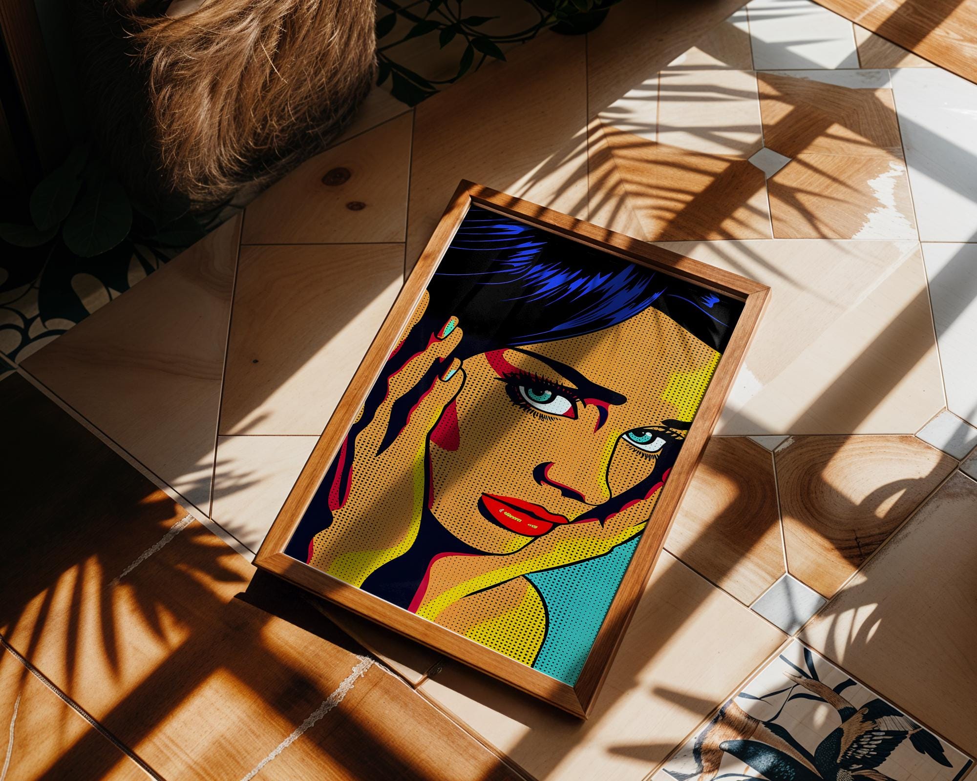 Modern Pop Art | Retro  Woman Portrait Print | Modern Home Office Decor wall art print, modern home decor, unframed artwork by Nomad & Nest