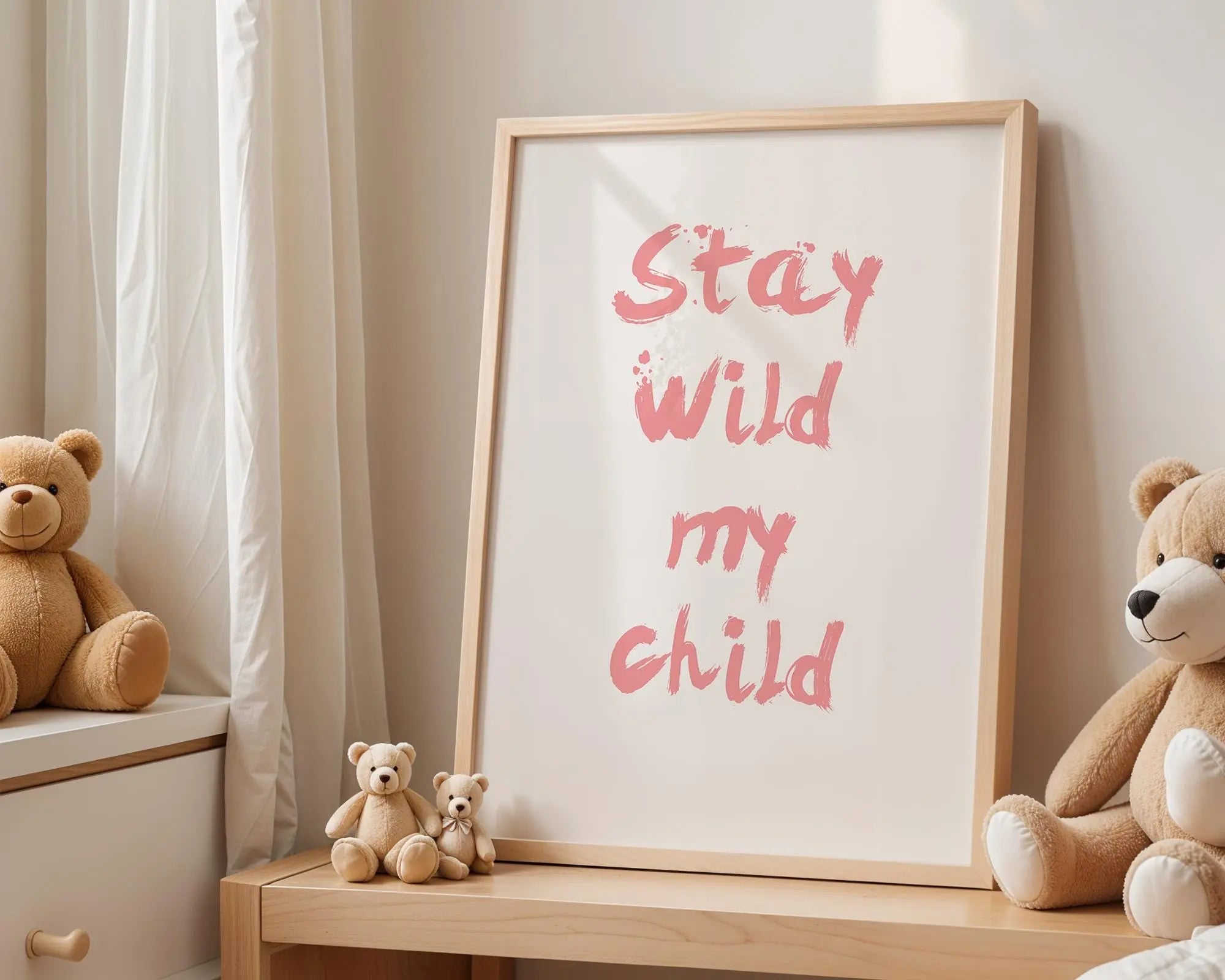 Playroom Ideas | Stay Wild Nursery Wall Art | Boho Typography Baby Print wall art print, modern home decor, unframed artwork by Nomad & Nest