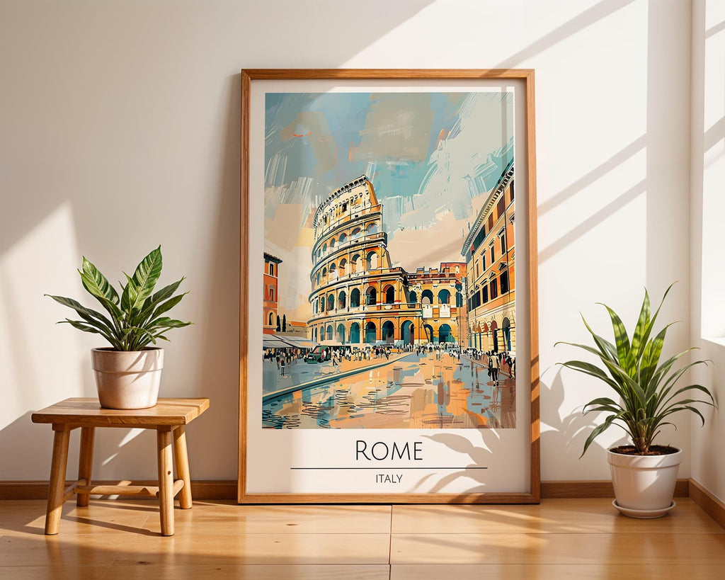 Rome Colosseum Travel Poster | Italian Architecture Art Print wall art print, modern home decor, unframed artwork by Nomad & Nest