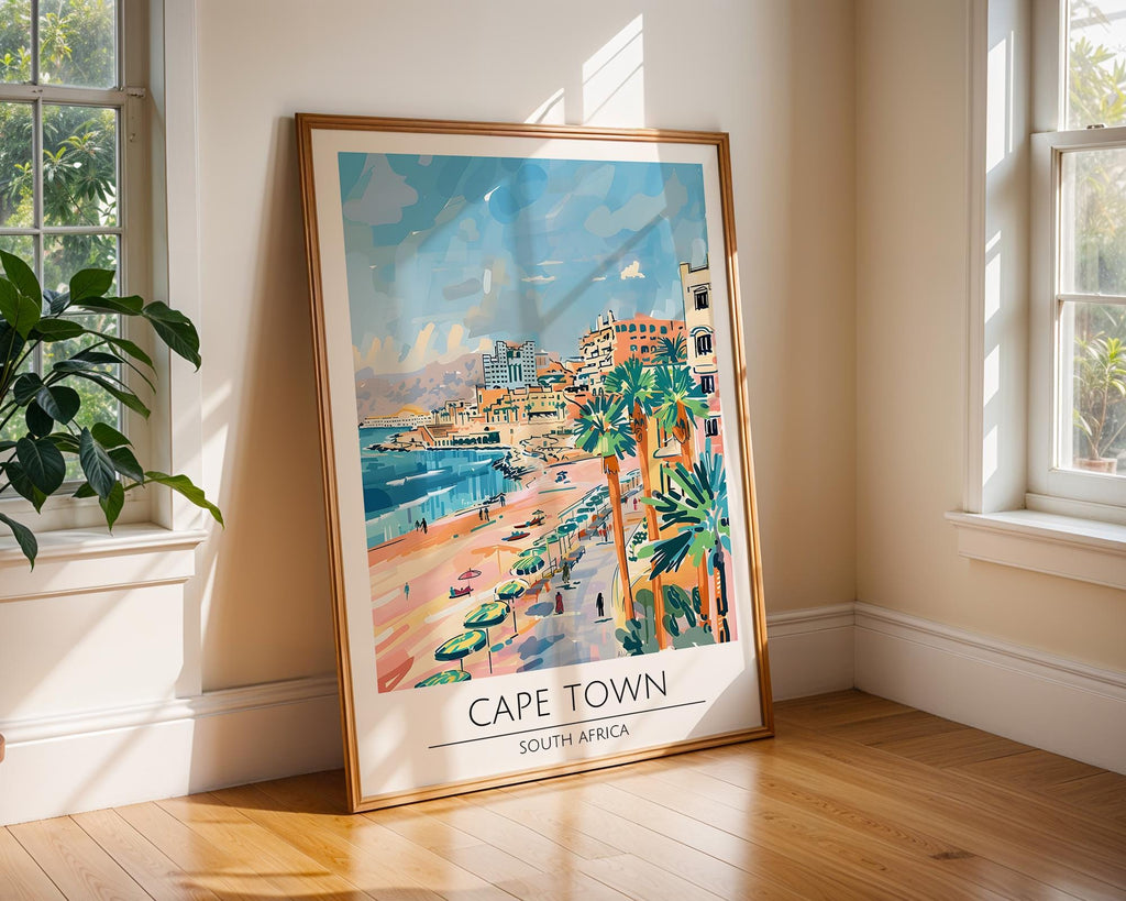 Cape Town South Africa Print | Coastal Travel Poster wall art print, modern home decor, unframed artwork by Nomad & Nest