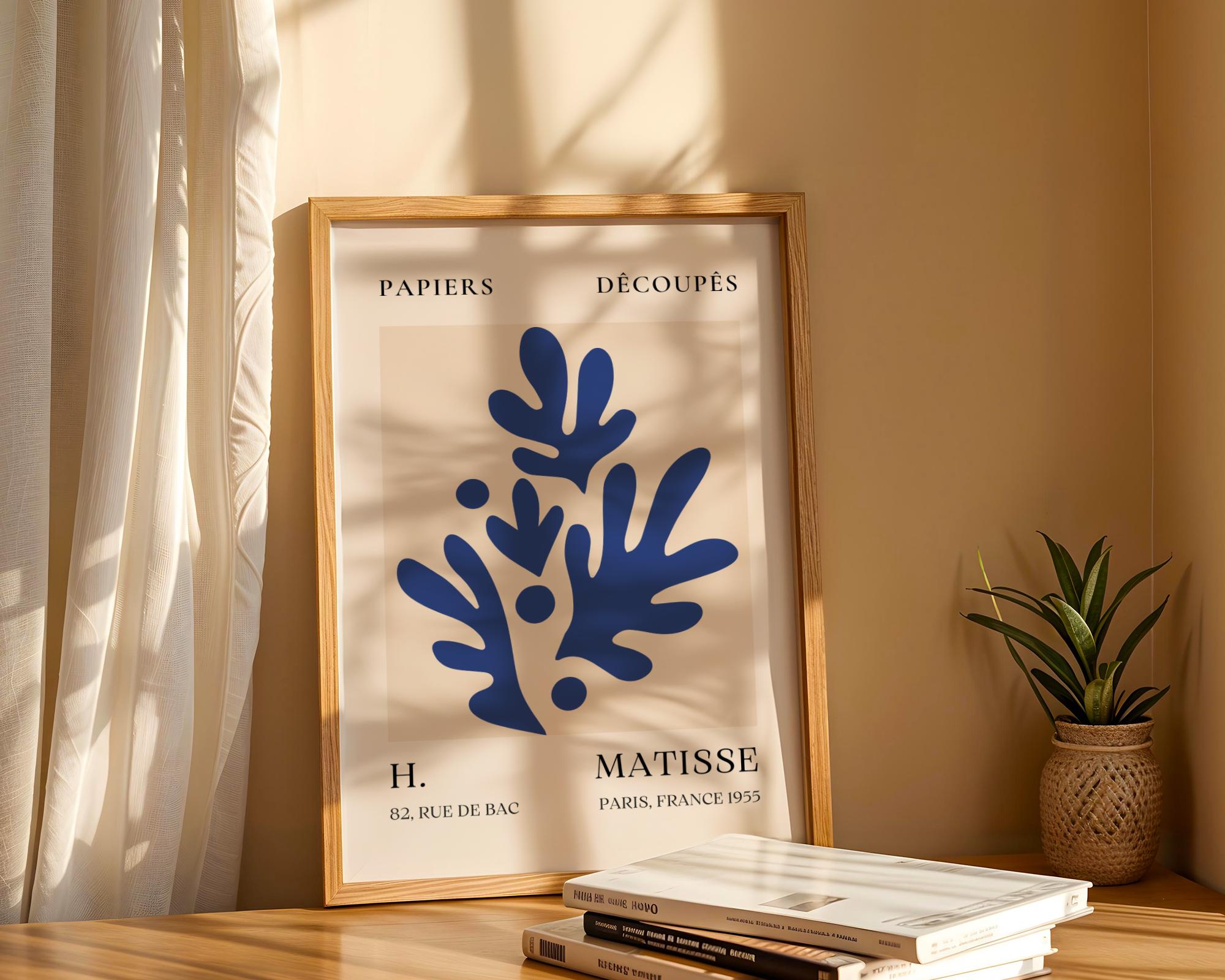 Henri Matisse Print | Blue Abstract  Art  | French Papiers Découpés Style wall art print, modern home decor, unframed artwork by Nomad & Nest