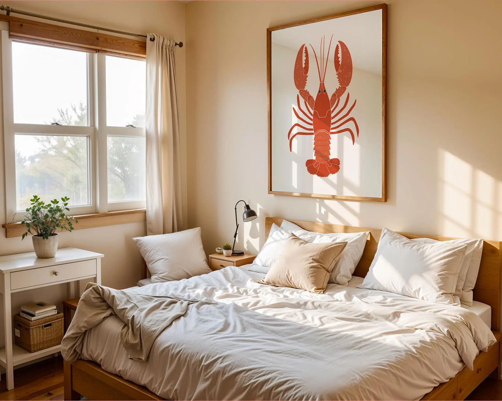 Bold Lobster Print | Coastal Nautical Wall Art wall art print, modern home decor, unframed artwork by Nomad & Nest