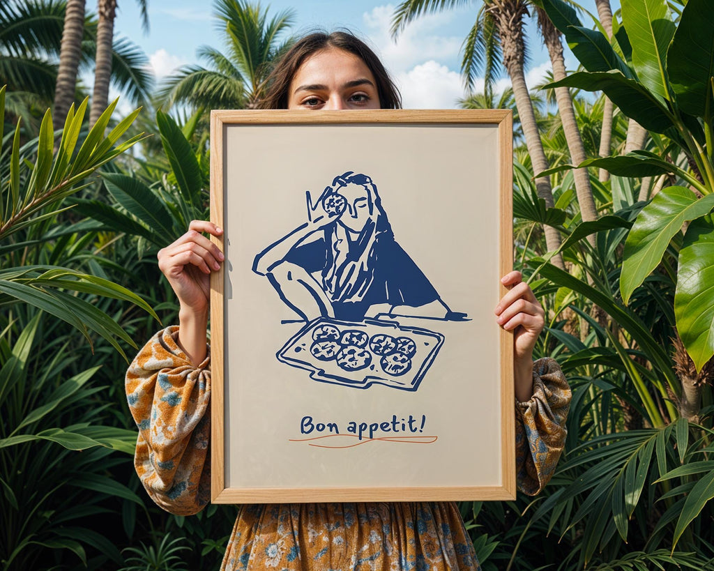 Bon Appetit Print | French Kitchen Minimalist Art wall art print, modern home decor, unframed artwork by Nomad & Nest