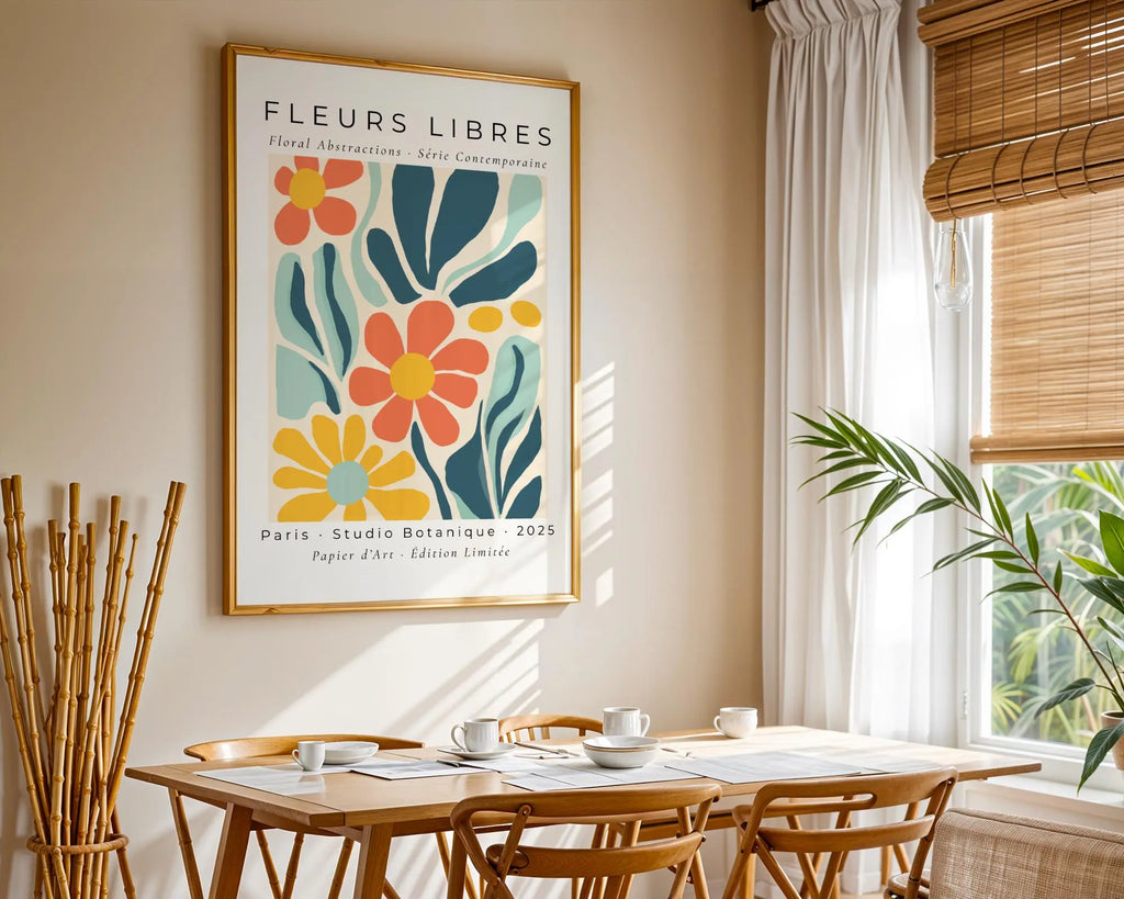 Mid Century Modern Floral Art Print | Abstract Flower Wall Poster wall art print, modern home decor, unframed artwork by Nomad & Nest