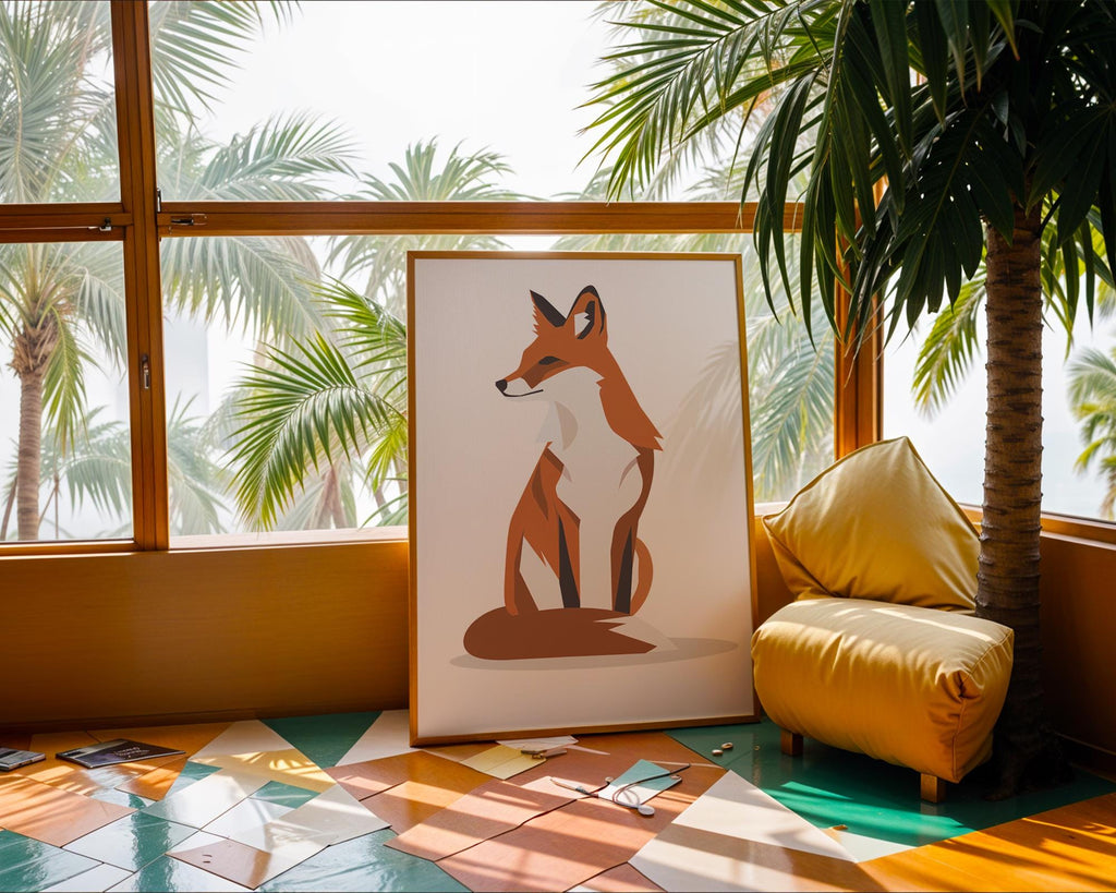 Orange Fox Art Print | Modern Woodland Nursery Decor wall art print, modern home decor, unframed artwork by Nomad & Nest