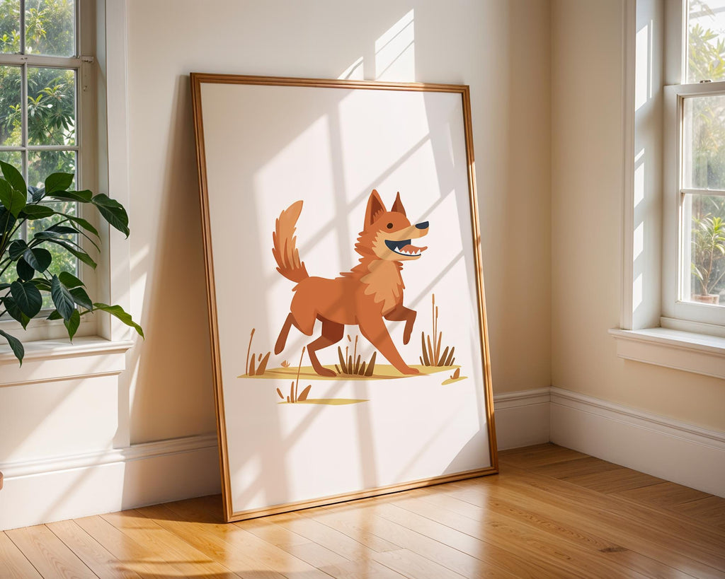 Cozy Autumn Fox Art Print | Seasonal Wildlife Poster wall art print, modern home decor, unframed artwork by Nomad & Nest