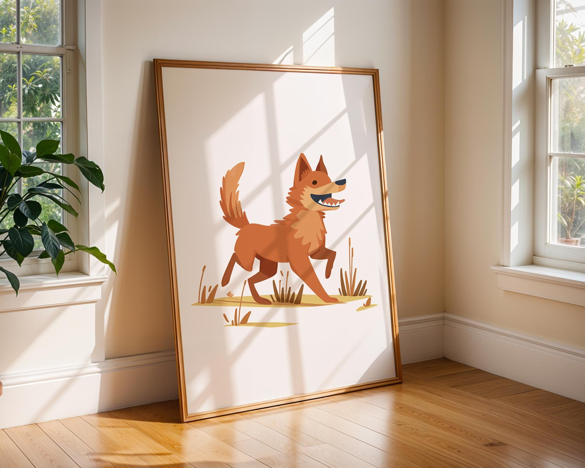 Cozy Autumn Fox Art Print | Seasonal Wildlife Poster wall art print, modern home decor, unframed artwork by Nomad & Nest