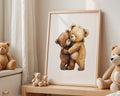 Playroom Ideas | Teddy Bear Hug Nursery Wall Art | Woodland Baby Illustration wall art print, modern home decor, unframed artwork by Nomad & Nest