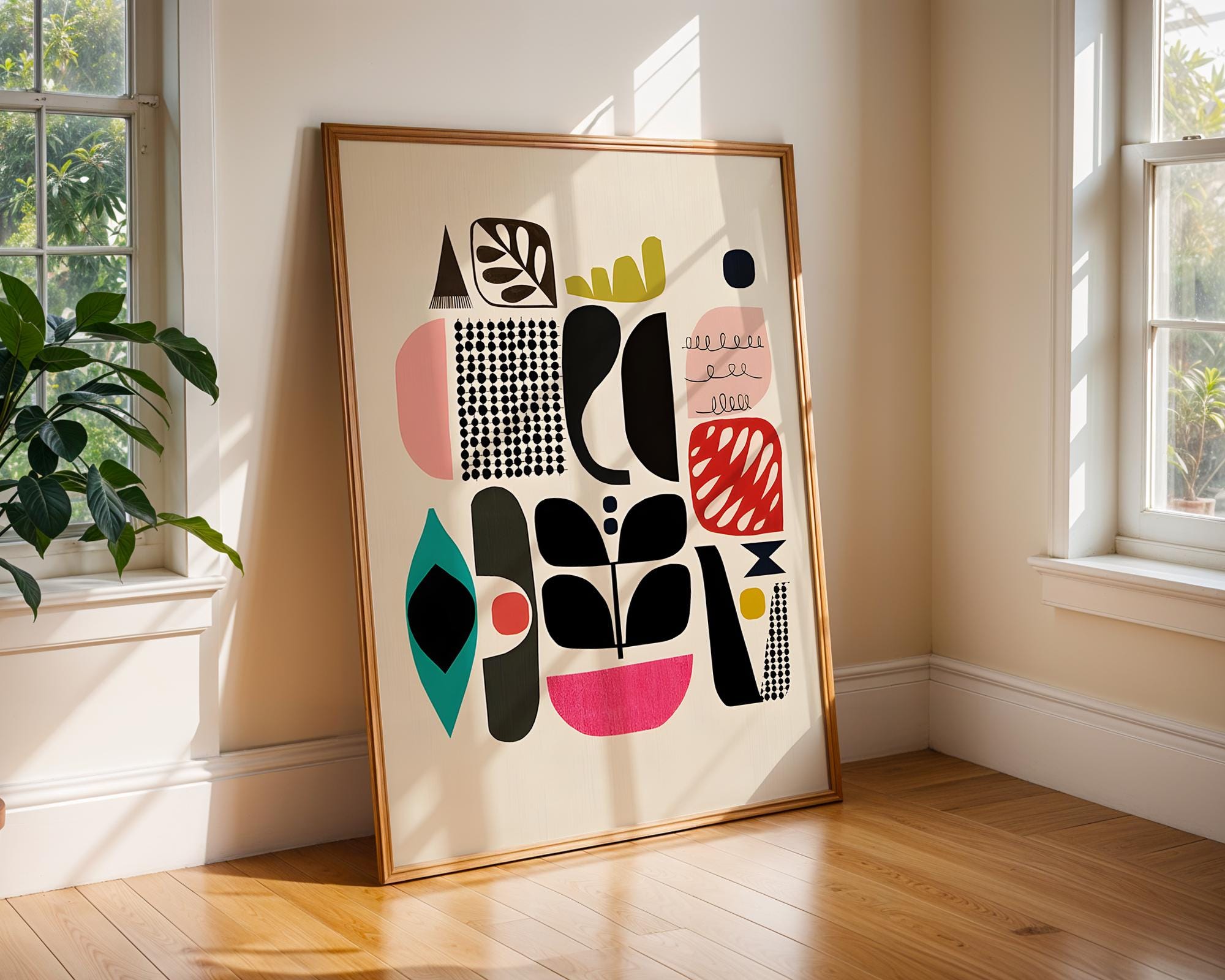 Mid-Century Modern Art Print | Colorful Abstract Geometric Shapes wall art print, modern home decor, unframed artwork by Nomad & Nest
