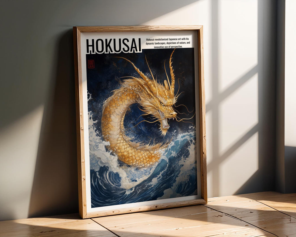 Japanese Poster | Hokusai  Dragon Art Print – Zen Oriental Wall Decor wall art print, modern home decor, unframed artwork by Nomad & Nest