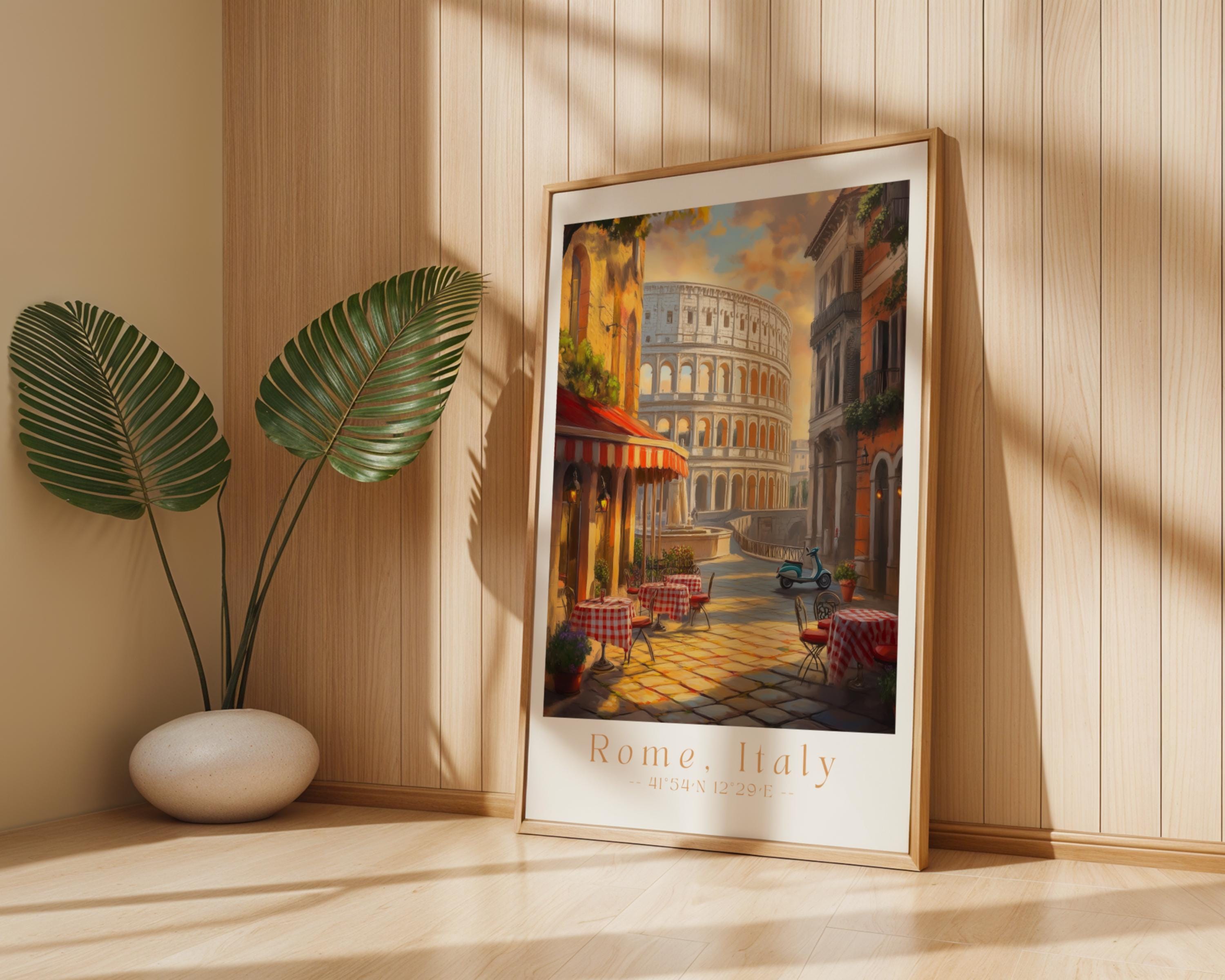 Rome Colosseum Print | Vintage Italian Cafe Scene Art wall art print, modern home decor, unframed artwork by Nomad & Nest