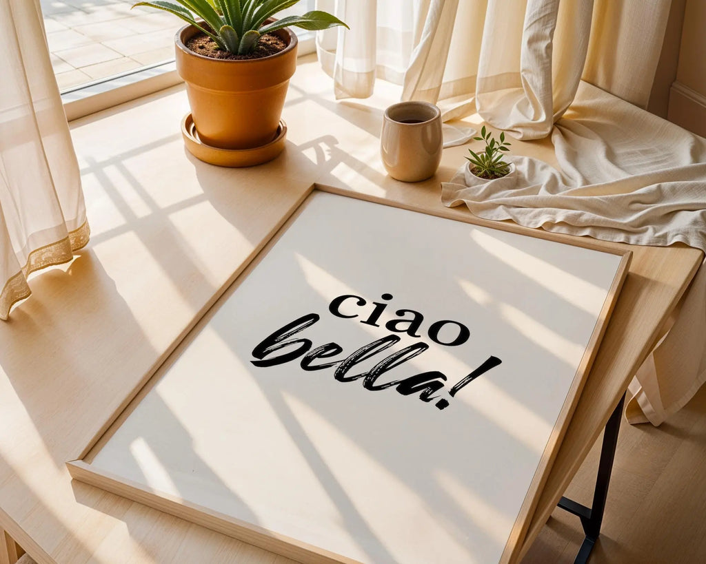 Ciao Bella Print | Minimalist Italian Wall Art wall art print, modern home decor, unframed artwork by Nomad & Nest