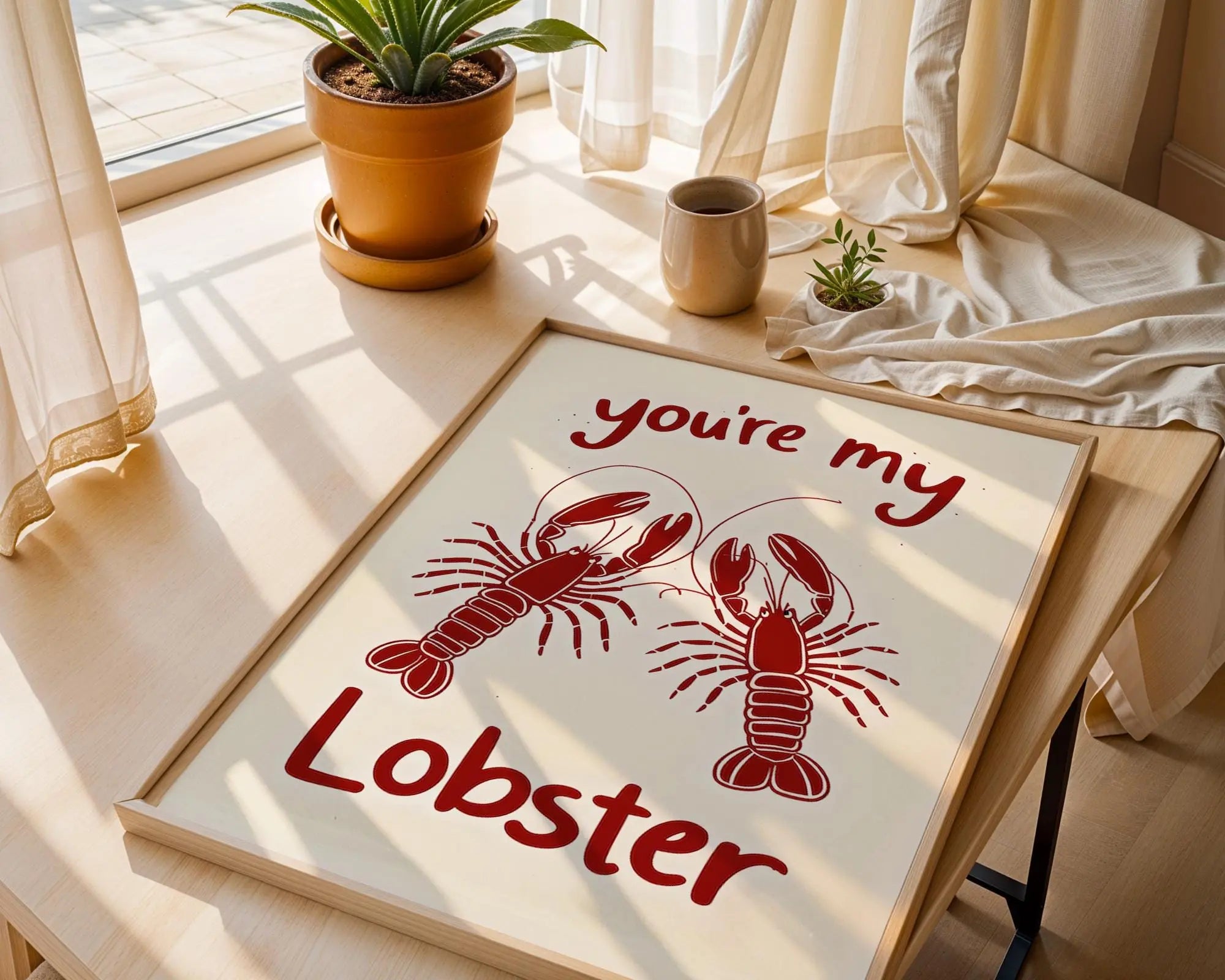 Positive Emotion | You’re My Lobster Romantic Wall Art Print | Love Quote Poster wall art print, modern home decor, unframed artwork by Nomad & Nest