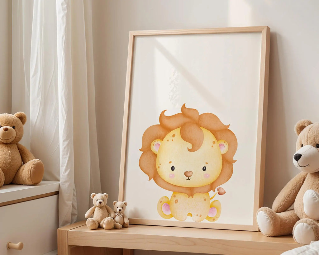 Playroom Ideas | Lion Nursery Print | Cute Safari Animal Wall Art wall art print, modern home decor, unframed artwork by Nomad & Nest
