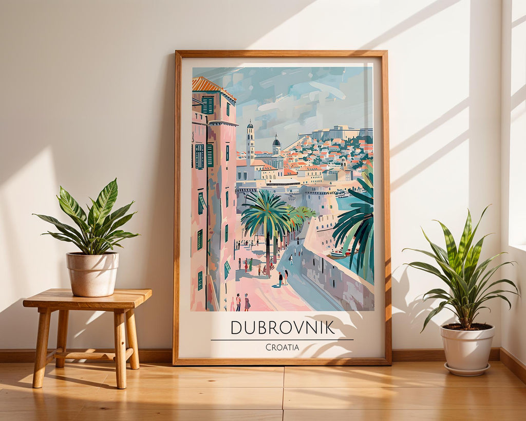 Dubrovnik Croatia Art Print | Colorful Mediterranean Coastal Wall Art wall art print, modern home decor, unframed artwork by Nomad & Nest