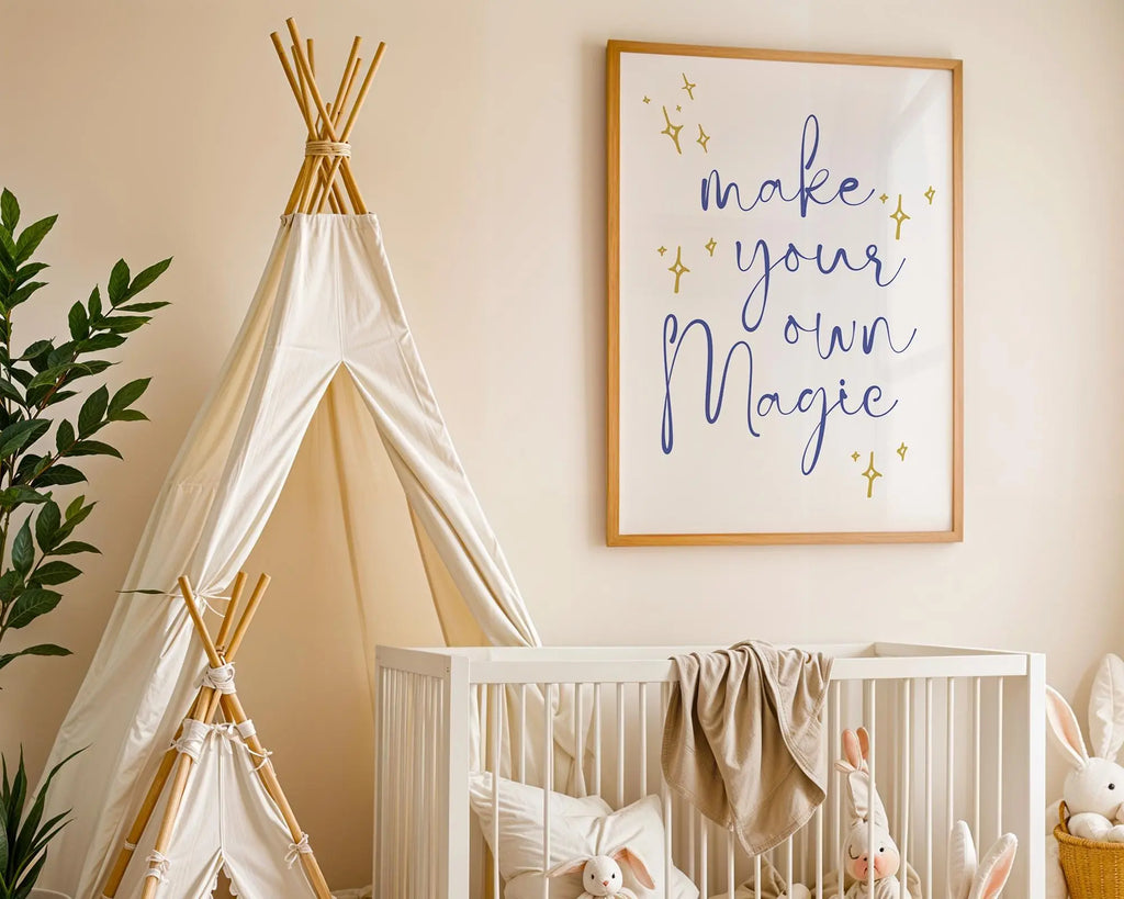 Playroom Ideas | Make Your Own Magic Nursery Wall Art | Positive Quote Print wall art print, modern home decor, unframed artwork by Nomad & Nest